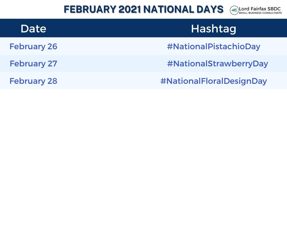 Small Business Consultants - February National Days 3